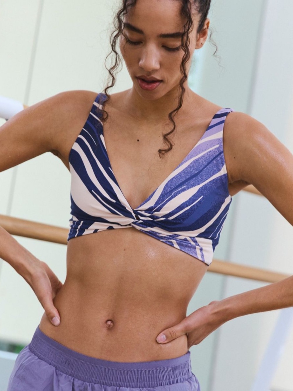 Never Better Printed Reversible Twist Crop